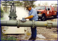 Man working on a pipe